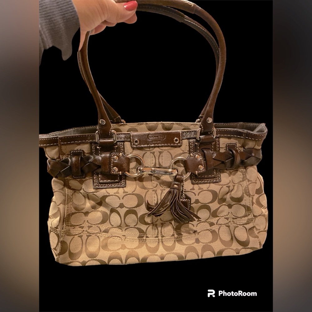 Coach mono brown shoulder bag